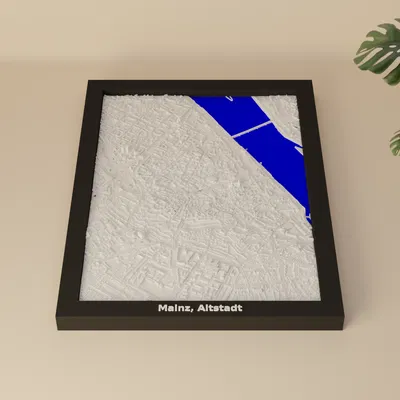 Mô hình thu nhỏ địa hình Mainz, Altstadt, Đức - In 3D