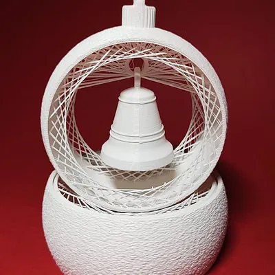 Móc treo Giáng sinh hình bán cầu dệt có chuông