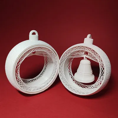 Móc treo Giáng sinh hình bán cầu dệt có chuông