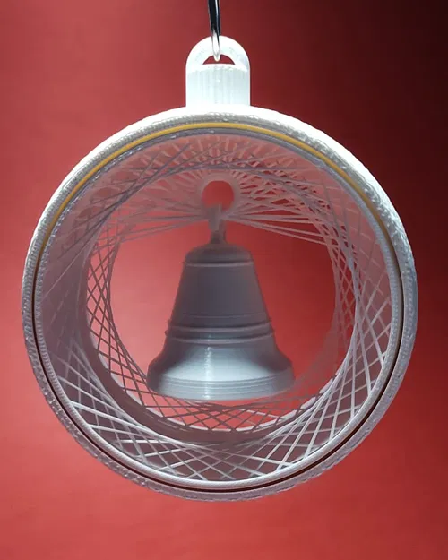 Móc treo Giáng sinh hình bán cầu dệt có chuông - Image 3