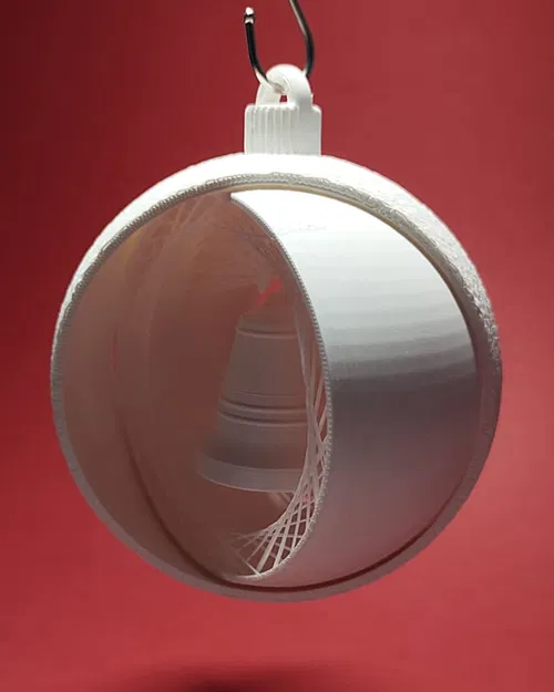 Móc treo Giáng sinh hình bán cầu dệt có chuông - Image 4