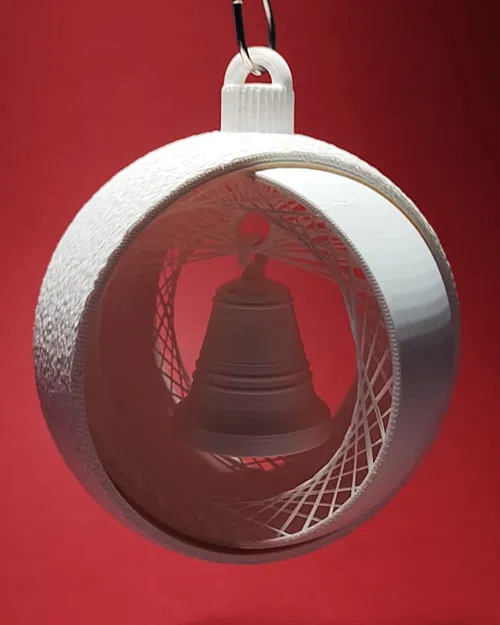 Móc treo Giáng sinh hình bán cầu dệt có chuông - Image 5
