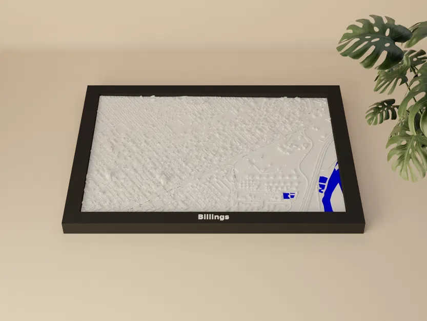 Mô hình địa hình 3D Billings, Hoa Kỳ - Image 1