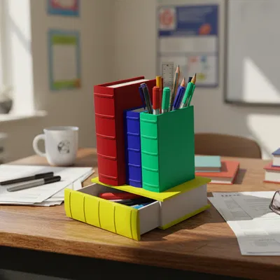 Hộp đựng đồ để bàn hình Cuốn sách