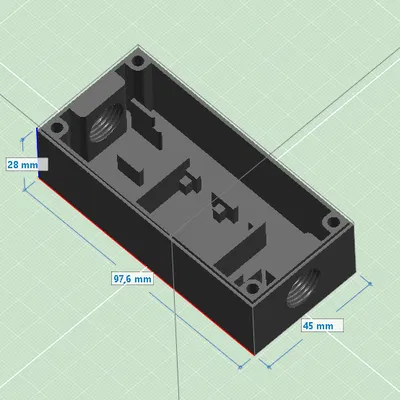 Vỏ Shelly 1 PM mini Gen3 với các loại đầu nối cáp và chỗ cho RC Snubber