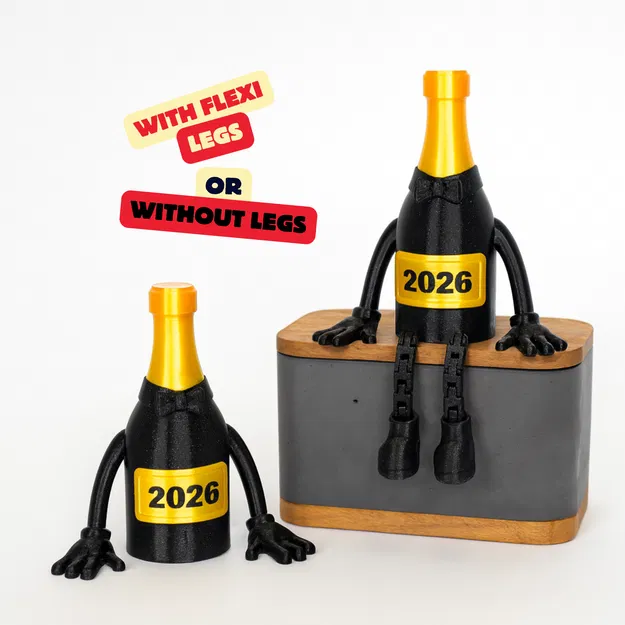 SILVESTER BUDDY / CHAI RƯỢU SÂM PANH KHỚP NỐI / TRANG TRÍ SILVESTER / QUÀ TẶNG SILVESTER / IN LIỀN - Image 3