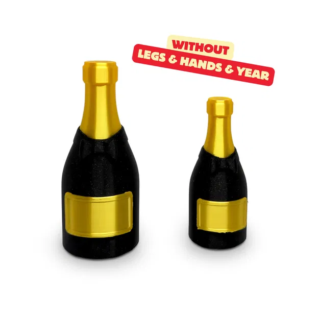 SILVESTER BUDDY / CHAI RƯỢU SÂM PANH KHỚP NỐI / TRANG TRÍ SILVESTER / QUÀ TẶNG SILVESTER / IN LIỀN - Image 6