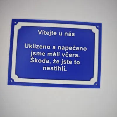 Bảng hiệu treo cửa "Cedule na dům"