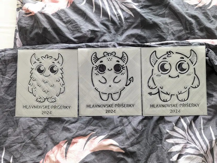 Bộ 3 Khuôn Vẽ Quái Vật Dễ Thương - Mẫu Vẽ Áo Thun & Bản Vẽ - Image 2