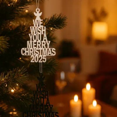 Móc Treo Cây Thông Noel "Chúc Mừng Giáng Sinh 2025"