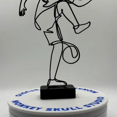 Tác phẩm điêu khắc nghệ thuật đường nét cầu thủ bóng đá