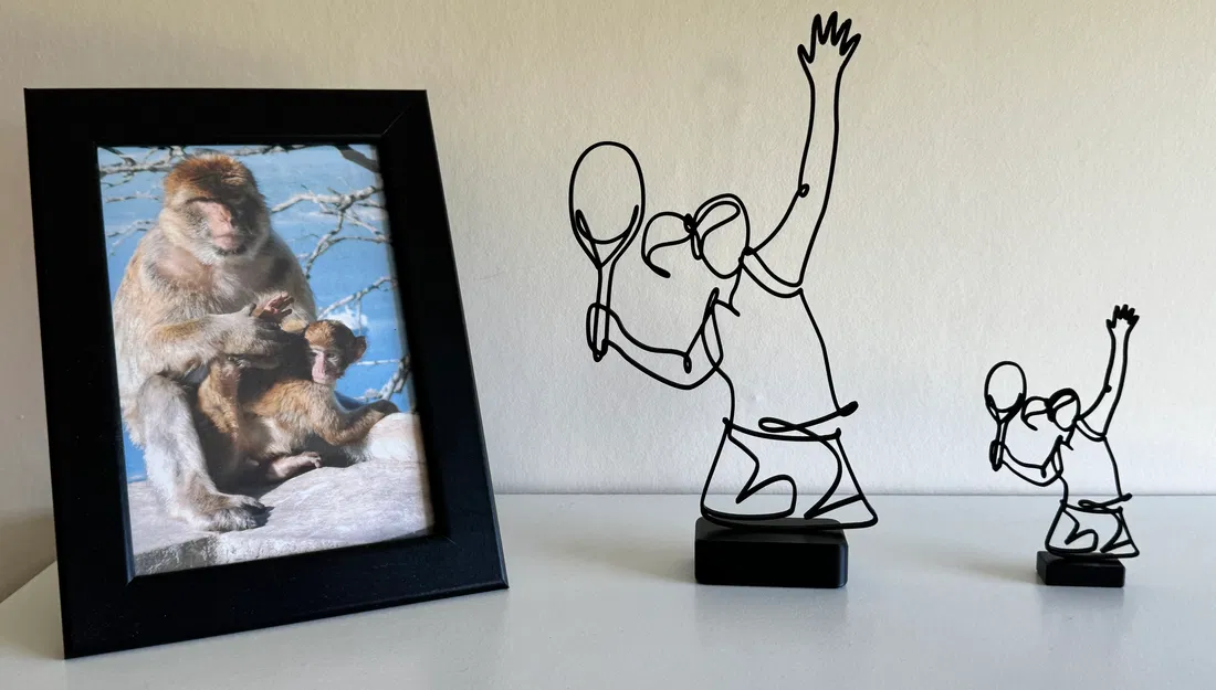 Tượng Nghệ Thuật Đường Nét Cú Giao Bóng Tennis Nữ - Image 1