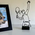 Tượng Nghệ Thuật Đường Nét Cú Giao Bóng Tennis Nữ - Thumbnail 1