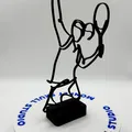 Tượng Nghệ Thuật Đường Nét Cú Giao Bóng Tennis Nữ - Thumbnail 2