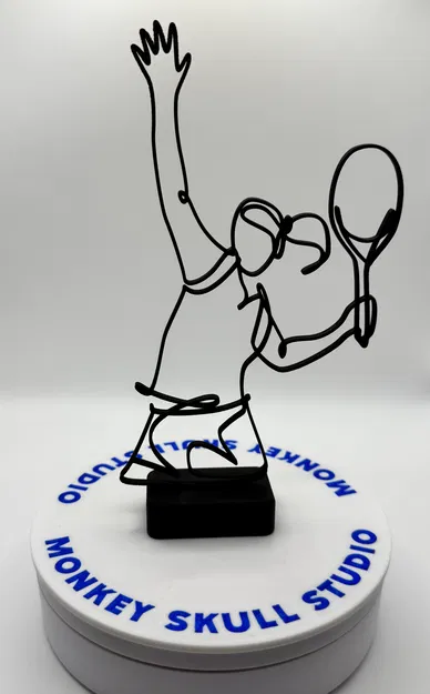 Tượng Nghệ Thuật Đường Nét Cú Giao Bóng Tennis Nữ - Image 3