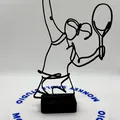 Tượng Nghệ Thuật Đường Nét Cú Giao Bóng Tennis Nữ - Thumbnail 3