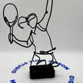 Tượng Nghệ Thuật Đường Nét Cú Giao Bóng Tennis Nữ - Thumbnail 4