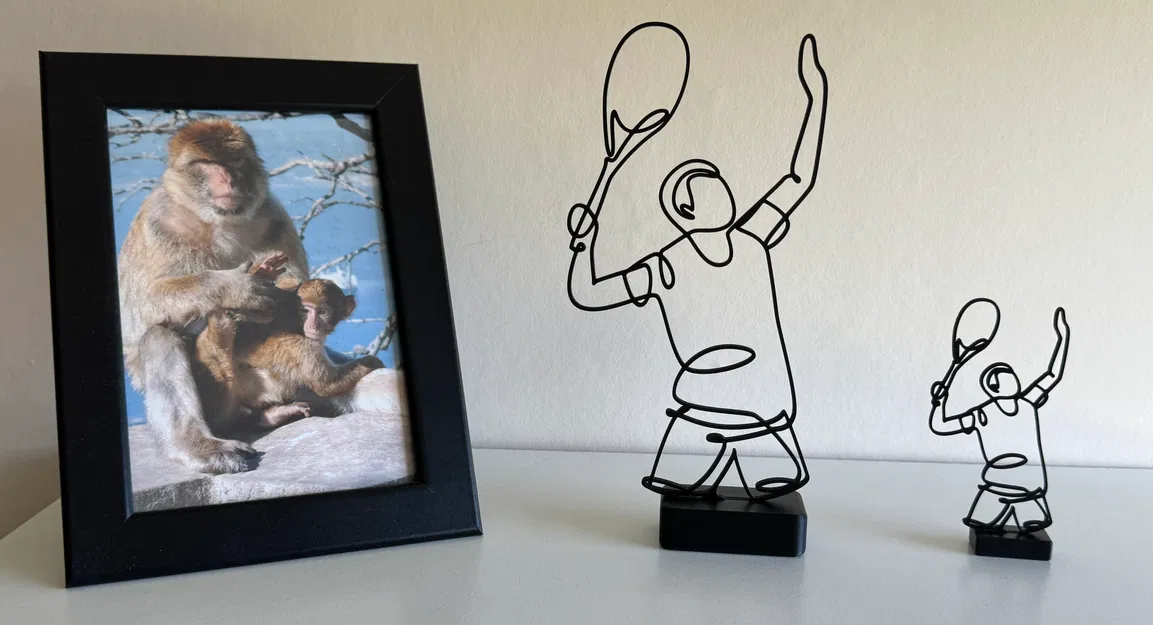 Tác phẩm Điêu khắc Nghệ thuật Vẽ đường nét Giao bóng Quần vợt - Image 1