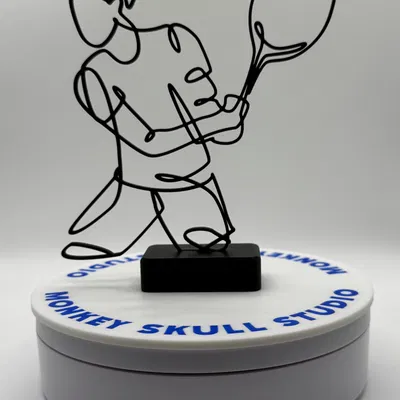 Tượng Nghệ Thuật Đường Nét Nam Vận Động Viên Quần Vợt