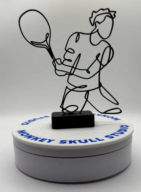 Tượng Nghệ Thuật Đường Nét Nam Vận Động Viên Quần Vợt - Image 4