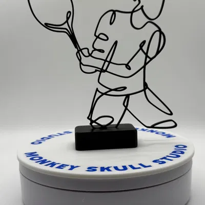 Tượng Nghệ Thuật Đường Nét Nam Vận Động Viên Quần Vợt