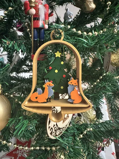 Chuông Noel với cây thông và cáo - Image 2