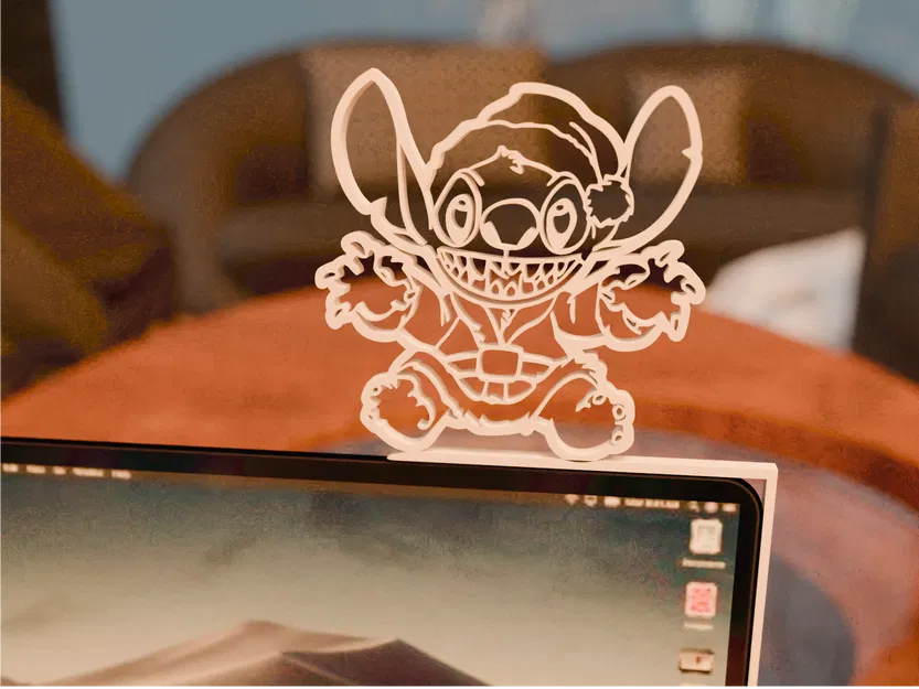 Stitch Ông Già Noel gắn góc màn hình - Image 1