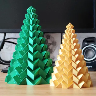 Cây thông Noel origami hiện đại - Trang trí nhà cửa - Đồ trang trí mùa đông - Vase mode