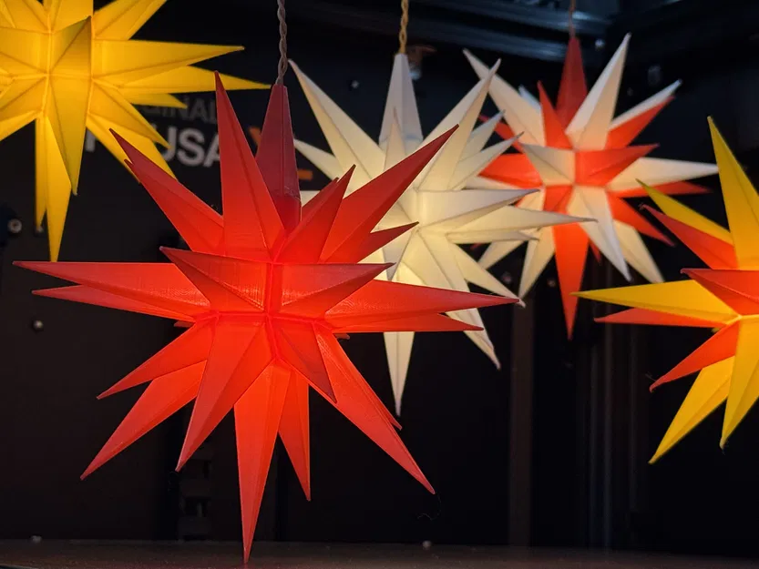 Ngôi Sao Giáng Sinh - Trang Trí 3D In Được, Có Đèn - Image 1