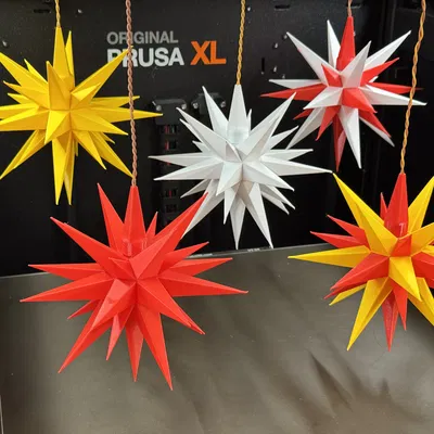 Ngôi Sao Giáng Sinh - Trang Trí 3D In Được, Có Đèn