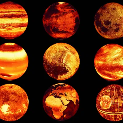 Bộ sưu tập Đèn Lithophane Hành tinh Hệ Mặt Trời - ⌀205mm