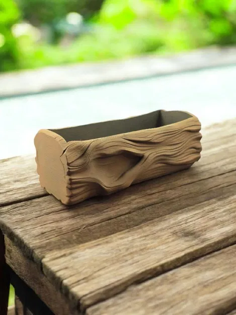 Chậu Cây Hình Khúc Gỗ - Image 2