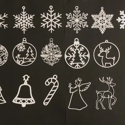 Bộ Đồ Trang Trí Giáng Sinh 3D – Sao, Tuyết, Chuông & Cây Thông