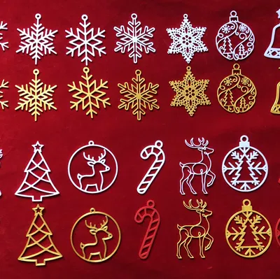 Bộ Đồ Trang Trí Giáng Sinh 3D – Sao, Tuyết, Chuông & Cây Thông