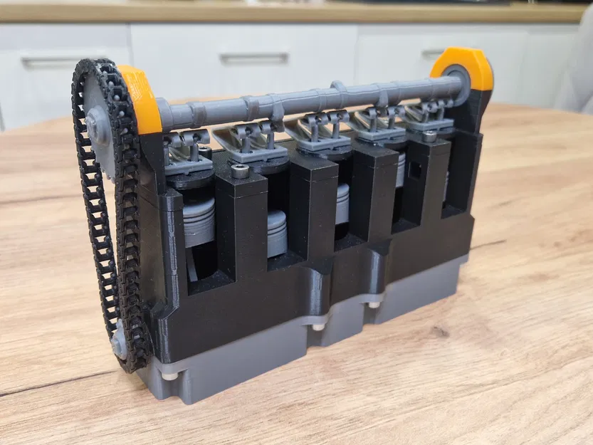 Mô hình Động cơ I5 Inline | Piston, Van & Dây đai thời gian Chức năng - Image 1