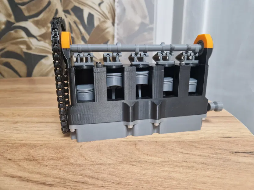 Mô hình Động cơ I5 Inline | Piston, Van & Dây đai thời gian Chức năng - Image 6