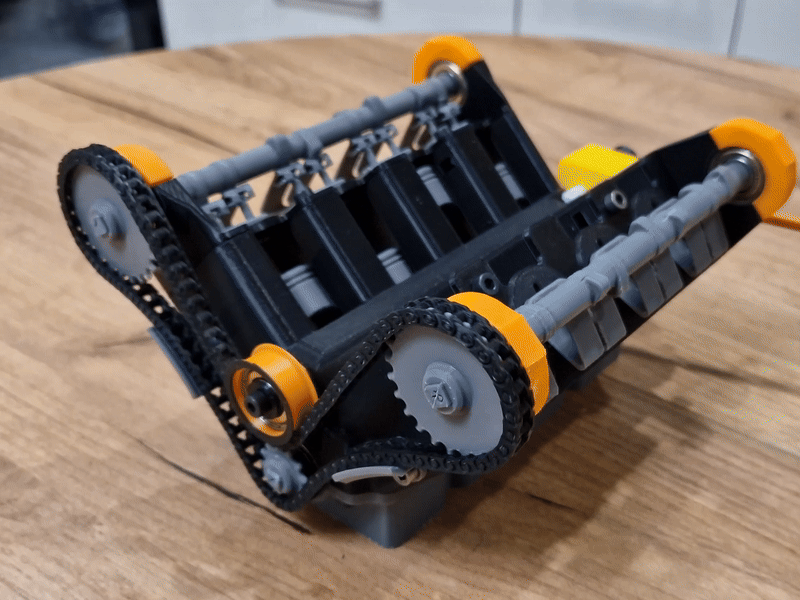 Mô hình động cơ V8 | Piston, Van & Dây xích thời gian chức năng - Thumbnail 1