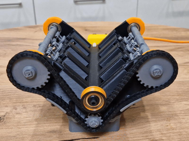 Mô hình động cơ V8 | Piston, Van & Dây xích thời gian chức năng - Thumbnail 4