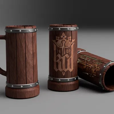 Chân Đế Lon Bia Kiểu Thùng Gỗ & Logo KCD (Kingdom Come: Deliverance)