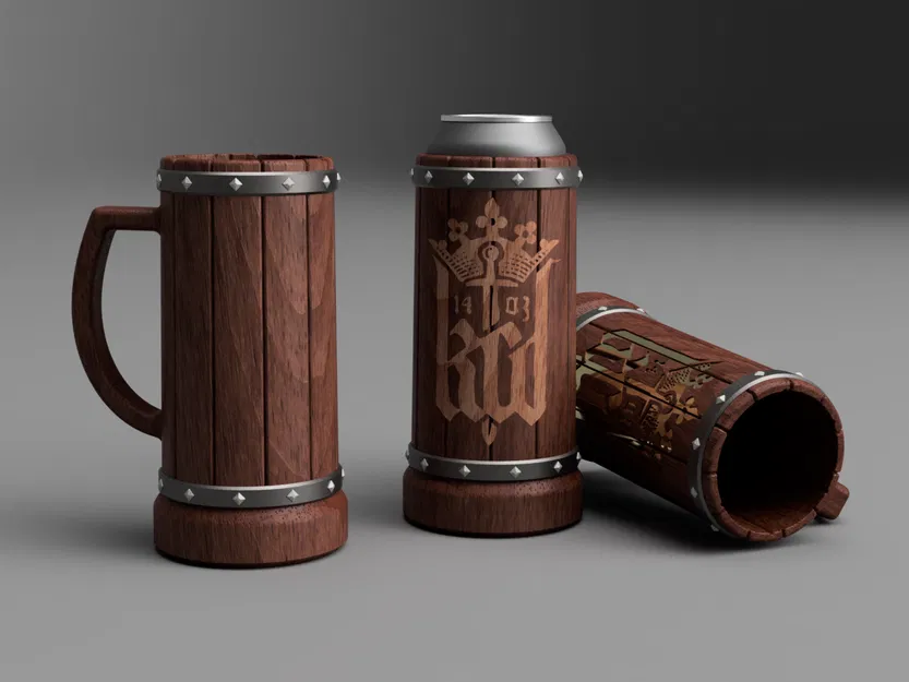 Chân Đế Lon Bia Kiểu Thùng Gỗ & Logo KCD (Kingdom Come: Deliverance) - Image 3