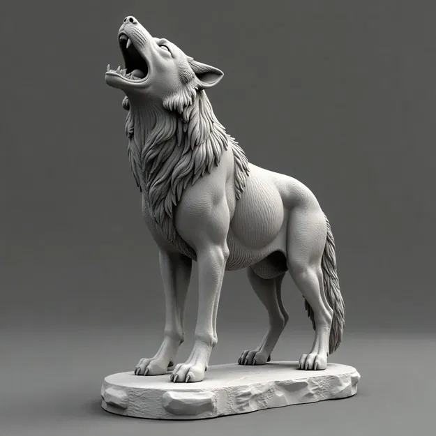 Tượng Chó Sói Xám - Image 1