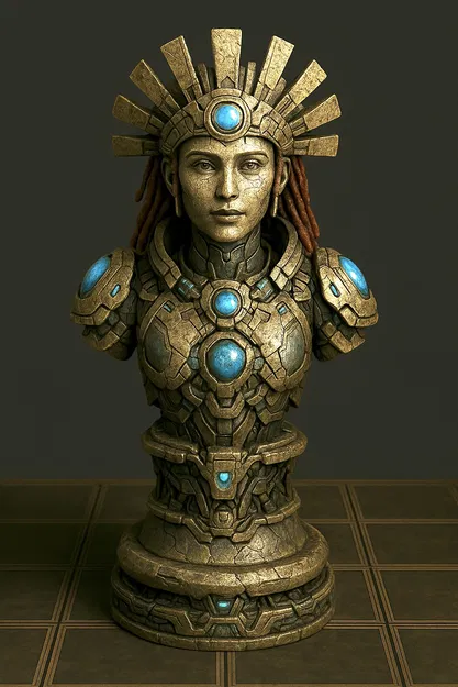 Tượng Hậu Cờ Vua 'Relics of the New Dawn' - Mô Hình 3D - Image 4