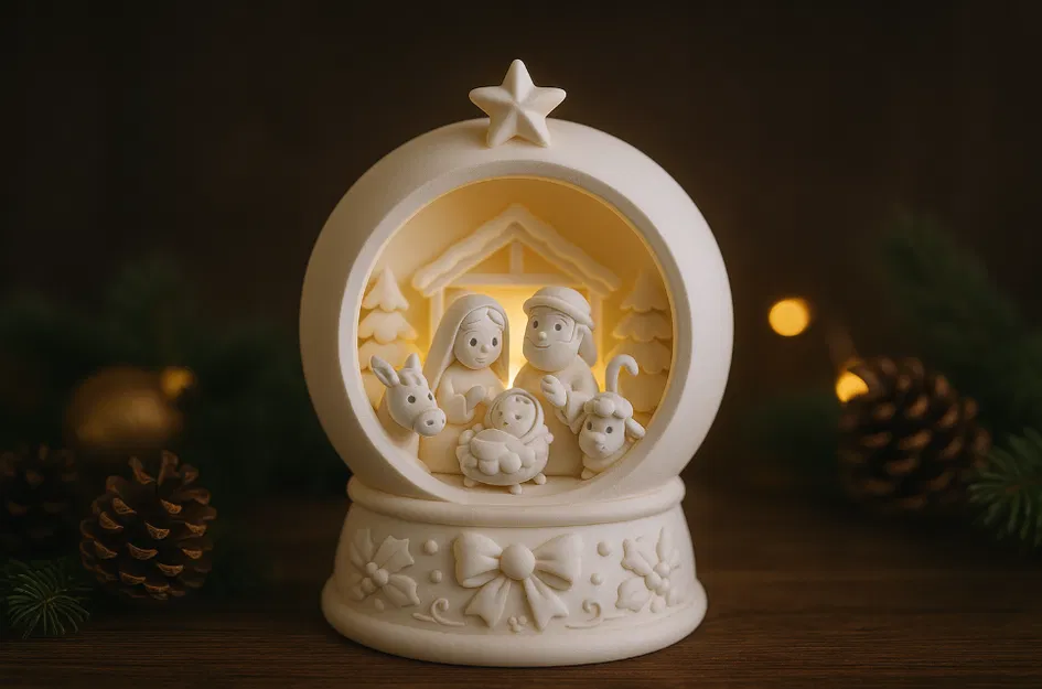 Mô Hình Hang Đá Giáng Sinh Trong Quả Cầu Tuyết - Image 1