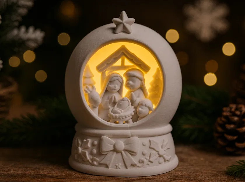Mô Hình Hang Đá Giáng Sinh Trong Quả Cầu Tuyết - Image 2