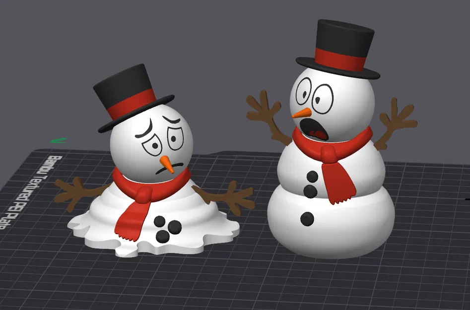 Cặp Người Tuyết Tan Chảy - Mô Hình In 3D Đa Sắc - Image 3