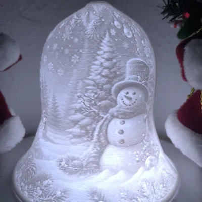 Mô hình Lithophane Người Tuyết