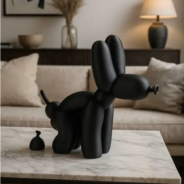 Tượng Chó Bong Bóng Đang "Tè" - Tượng Pop Art Hài Hước - Image 1