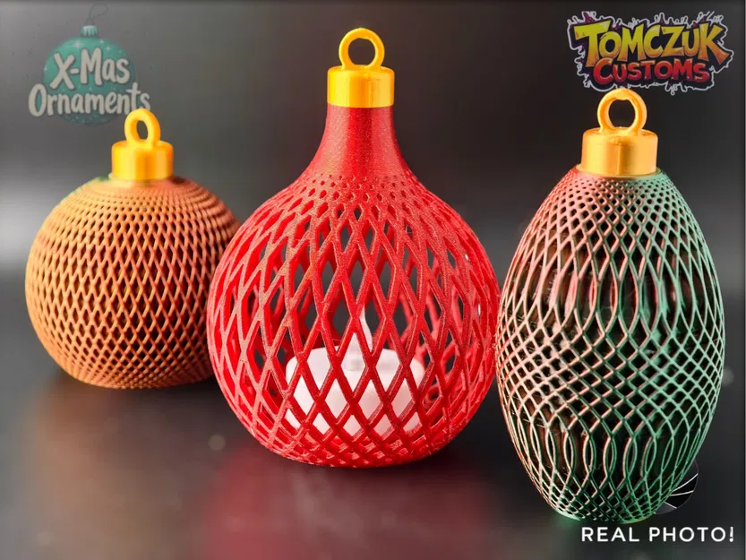 Bộ 3 Quả Châu Giáng Sinh Cổ Điển Có Đèn Trà - Image 1