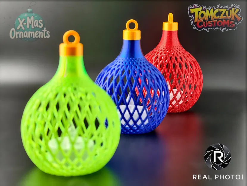 Bộ 3 Quả Châu Giáng Sinh Cổ Điển Có Đèn Trà - Image 5