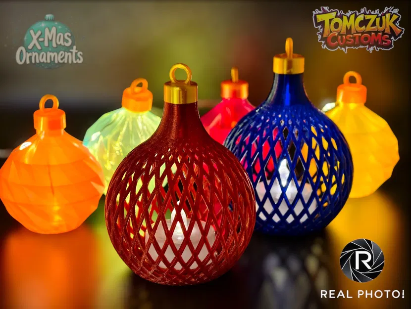 Bộ 3 Quả Châu Giáng Sinh Cổ Điển Có Đèn Trà - Image 7